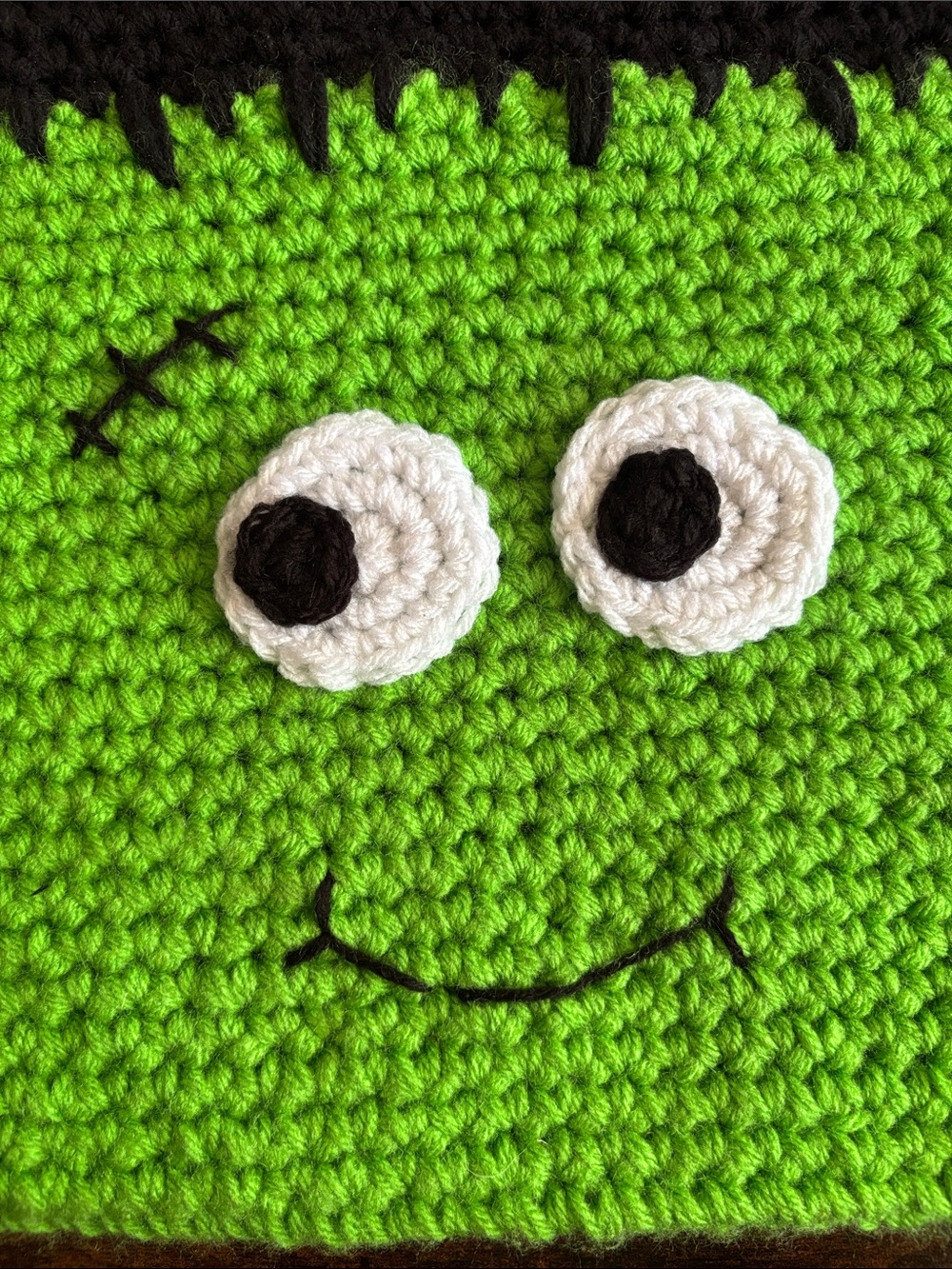 Crochet Kids Frankenstein Trick or Treat Bag - Picture 2 of 4